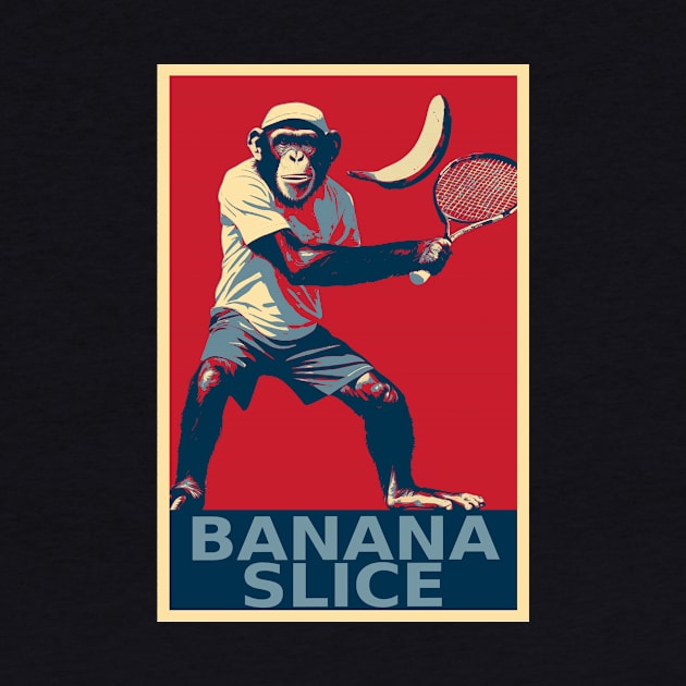 Banana Slice Funny Tennis Chimpanzee by DesignArchitect